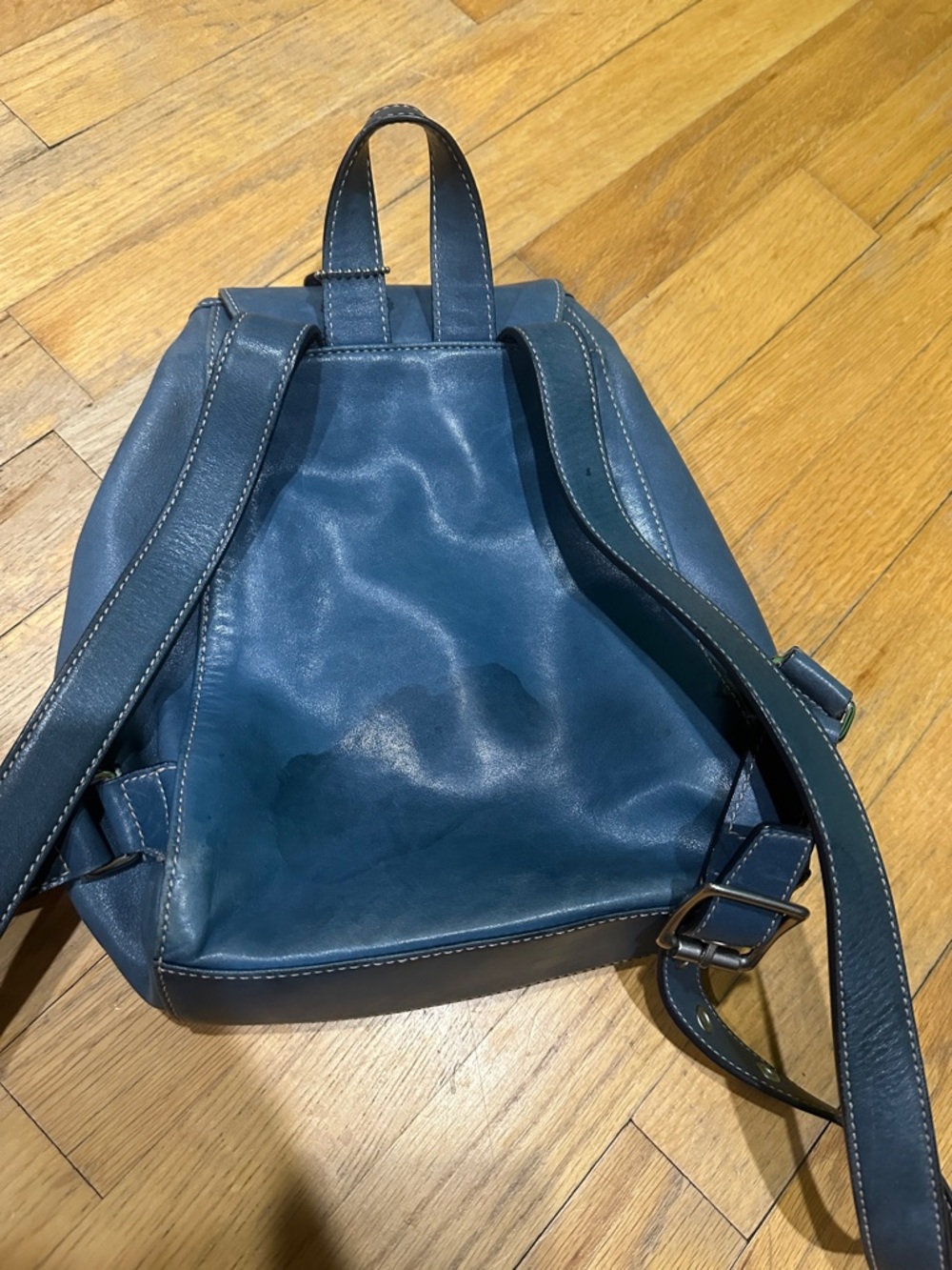 Coach Navy Leather Backpack - Picture 12 of 14